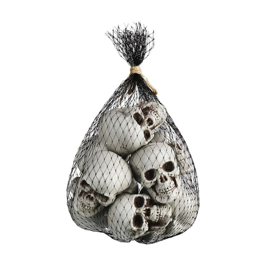 Boao 10 Pcs Halloween Mini Skull Heads 2.3'' Plastic Skeleton Skulls Decor