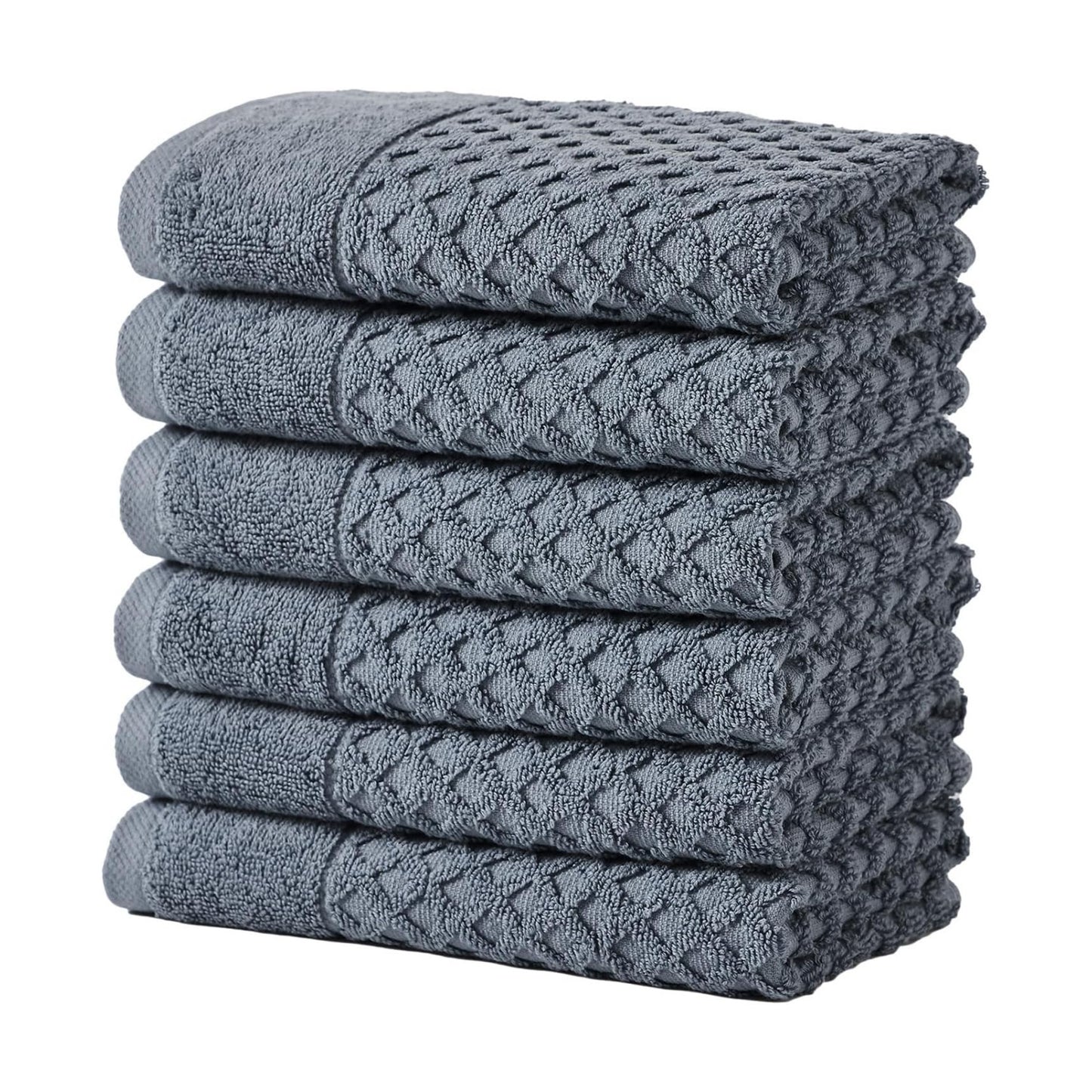 Great Bay Home Hand Towels - 100% Cotton 6 Pack 26x16 Hand Towel Set - Absorbent, Durable, Quick-Dry Towels for