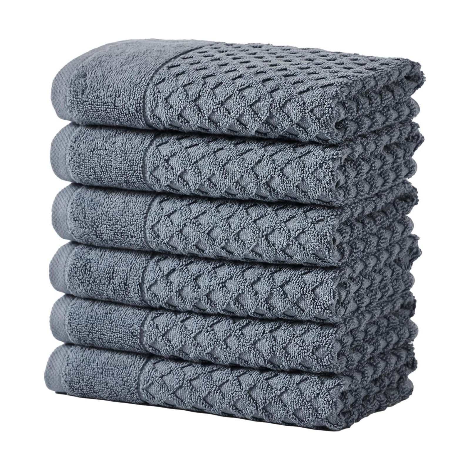 Great Bay Home Hand Towels - 100% Cotton 6 Pack 26x16 Hand Towel Set - Absorbent, Durable, Quick-Dry Towels for