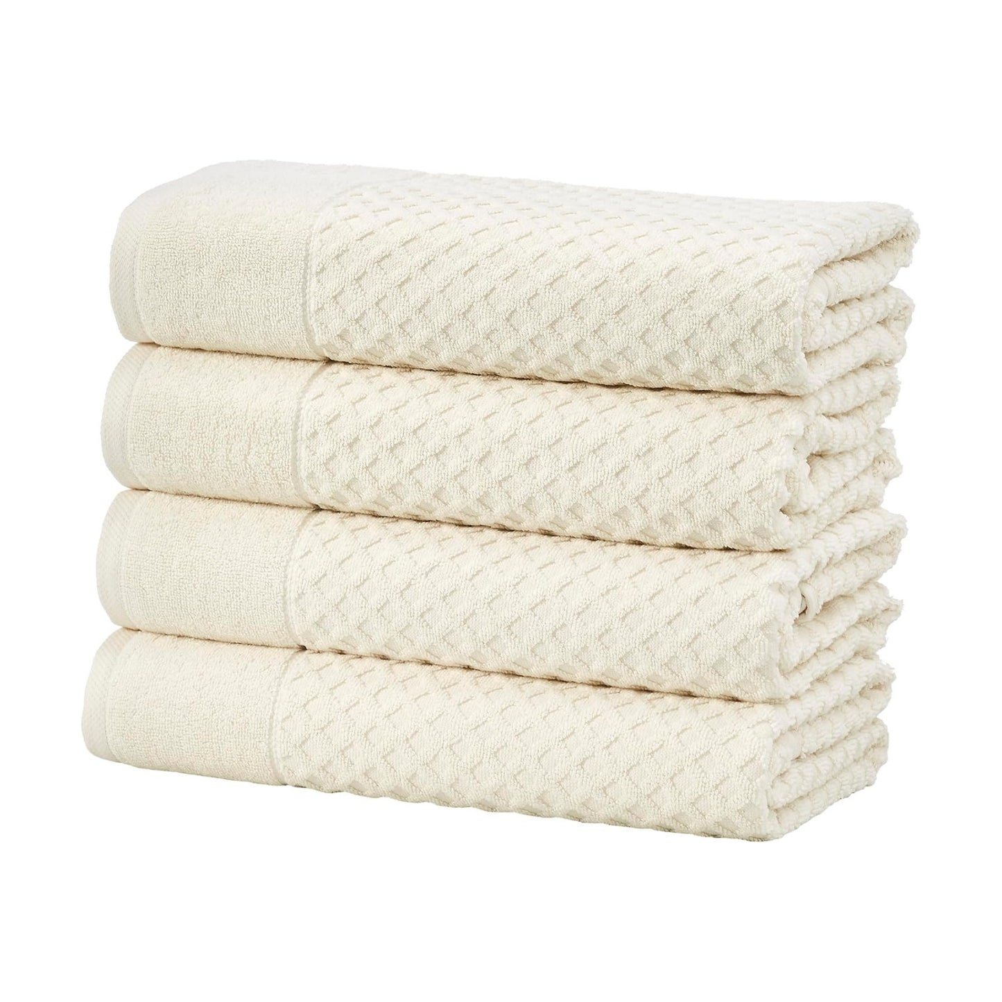 Great Bay Home Bath Towels - 100% Cotton 4 Pack 54x27 Bath Towel Set - Absorbent, Durable, Quick-Dry Towels for