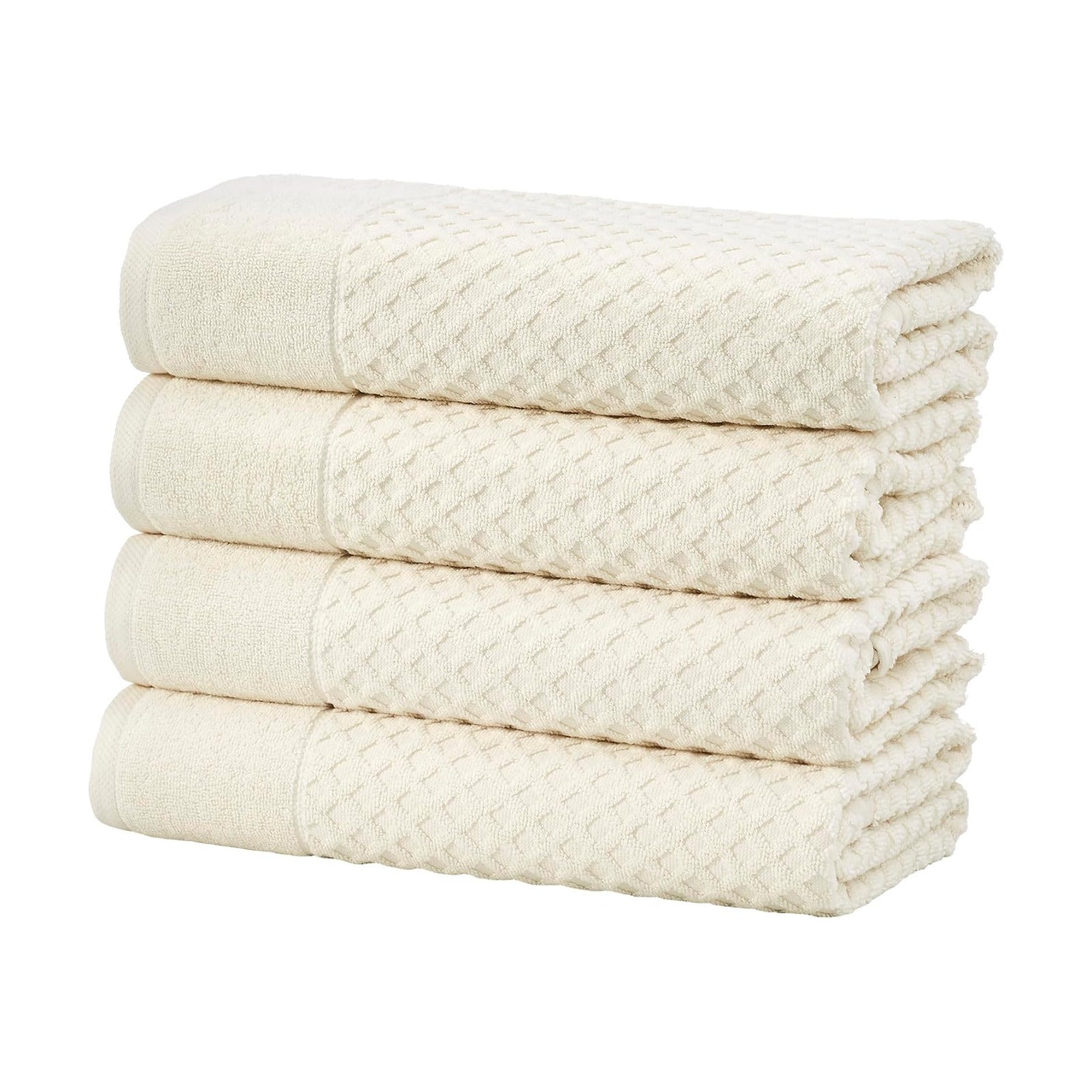 Great Bay Home Bath Towels - 100% Cotton 4 Pack 54x27 Bath Towel Set - Absorbent, Durable, Quick-Dry Towels for