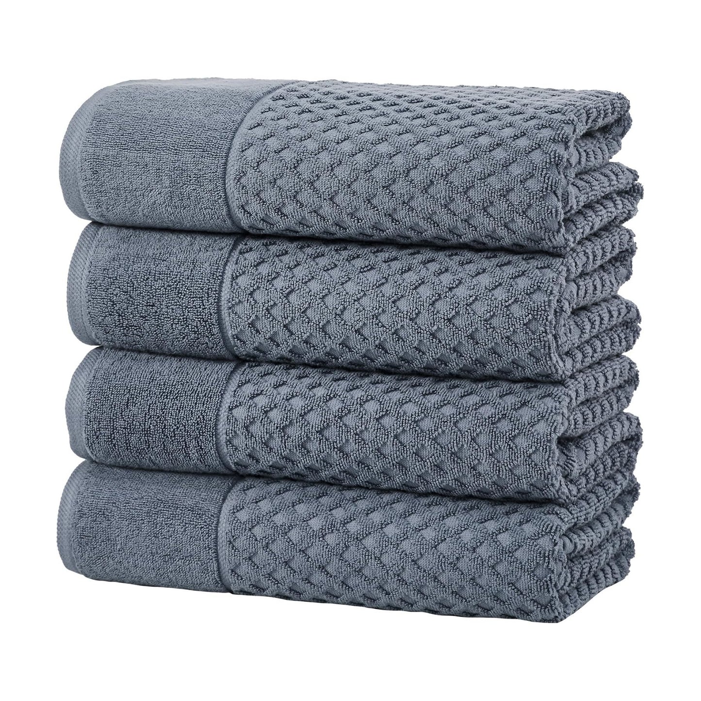 Great Bay Home Bath Towels - 100% Cotton 4 Pack 54x27 Bath Towel Set - Absorbent, Durable, Quick-Dry Towels for