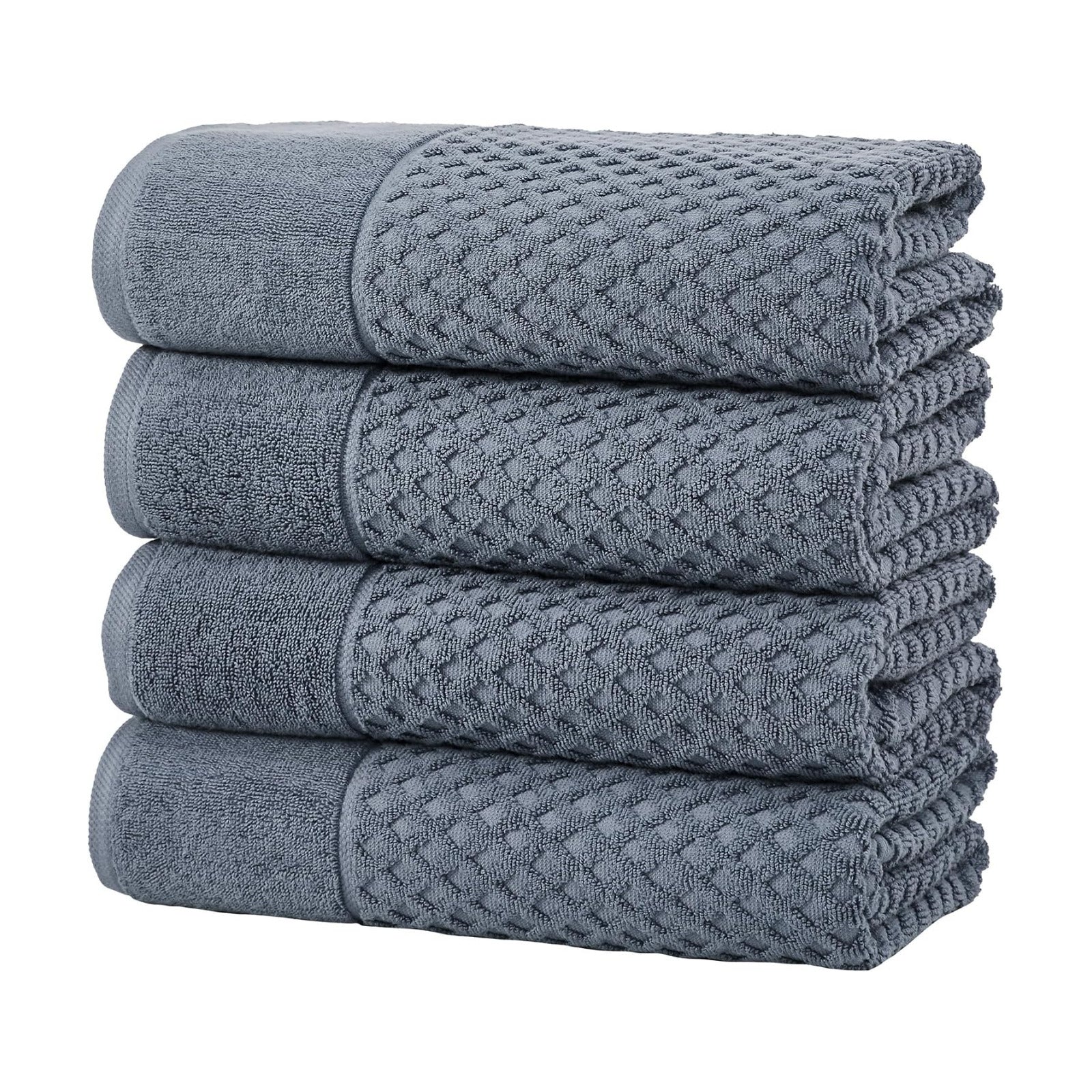 Great Bay Home Bath Towels - 100% Cotton 4 Pack 54x27 Bath Towel Set - Absorbent, Durable, Quick-Dry Towels for