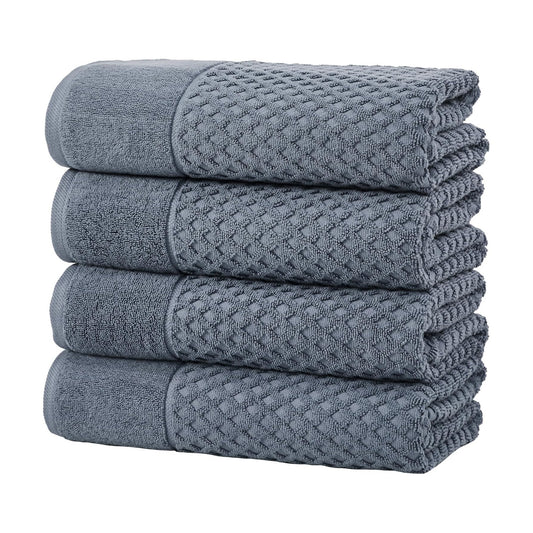 Great Bay Home Bath Towels - 100% Cotton 4 Pack 54x27 Bath Towel Set - Absorbent, Durable, Quick-Dry Towels for