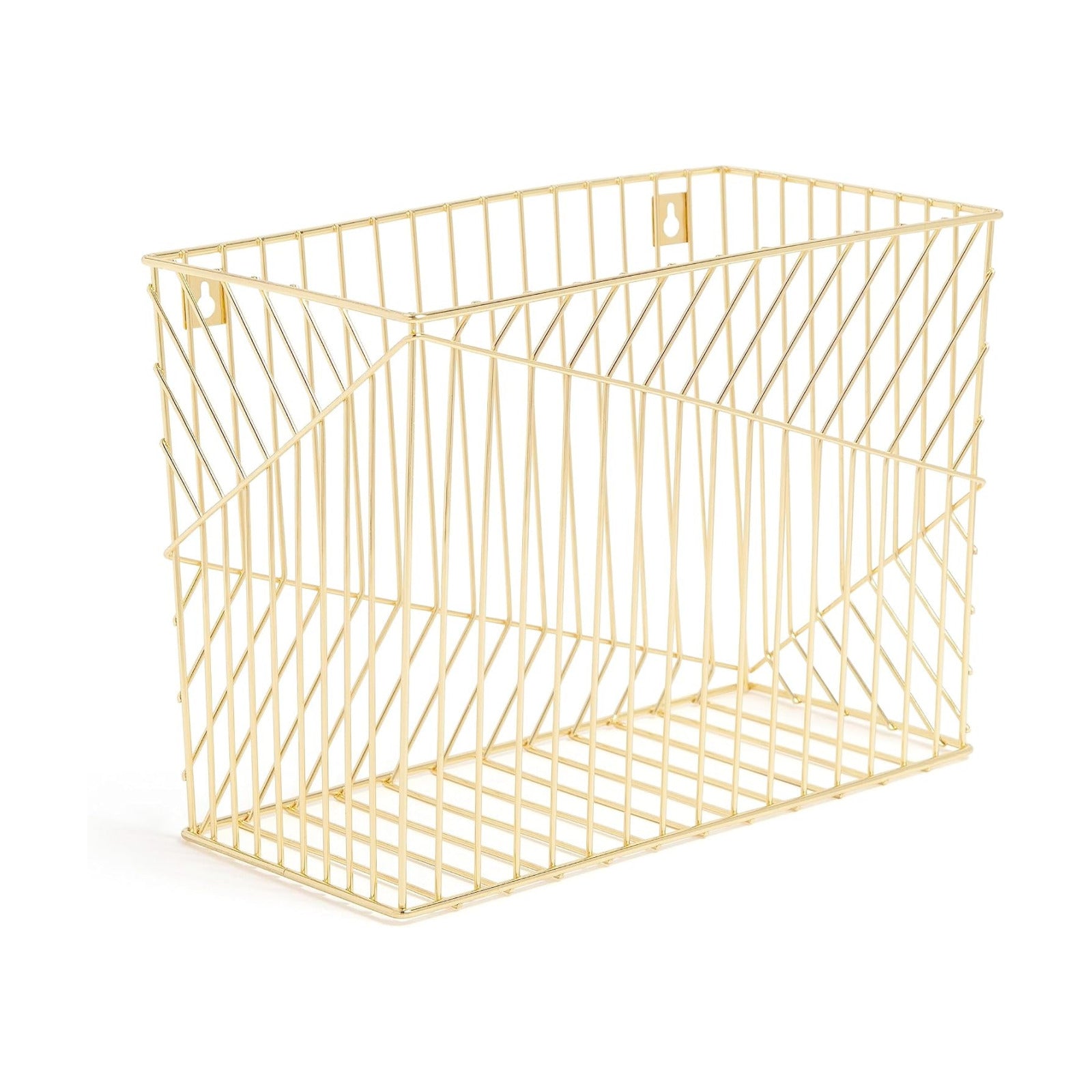 U Brands Wire Metal Hanging File Organizer, Letter Size, Gold Finish