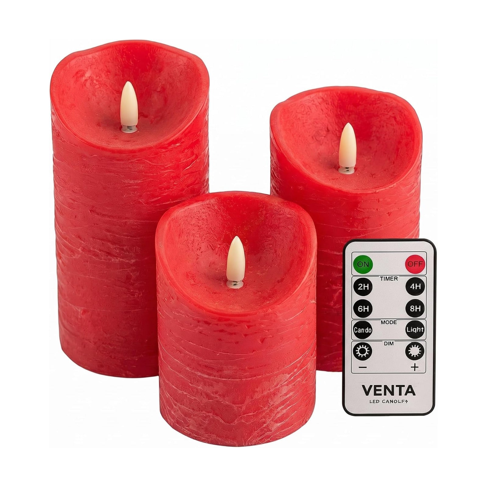 VENTA Flickering Flameless Candles with Remote Control - Led Candles Battery Operated - Battery Operated Candle for