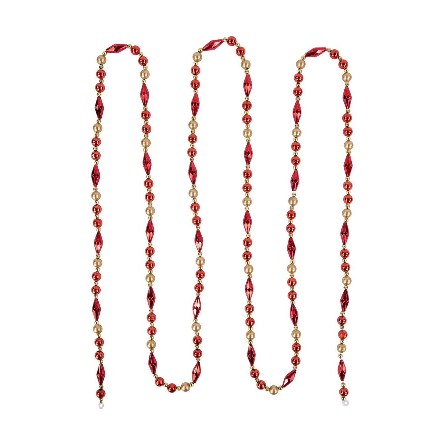 Shiny and Matte Beaded Christmas Garland / Red