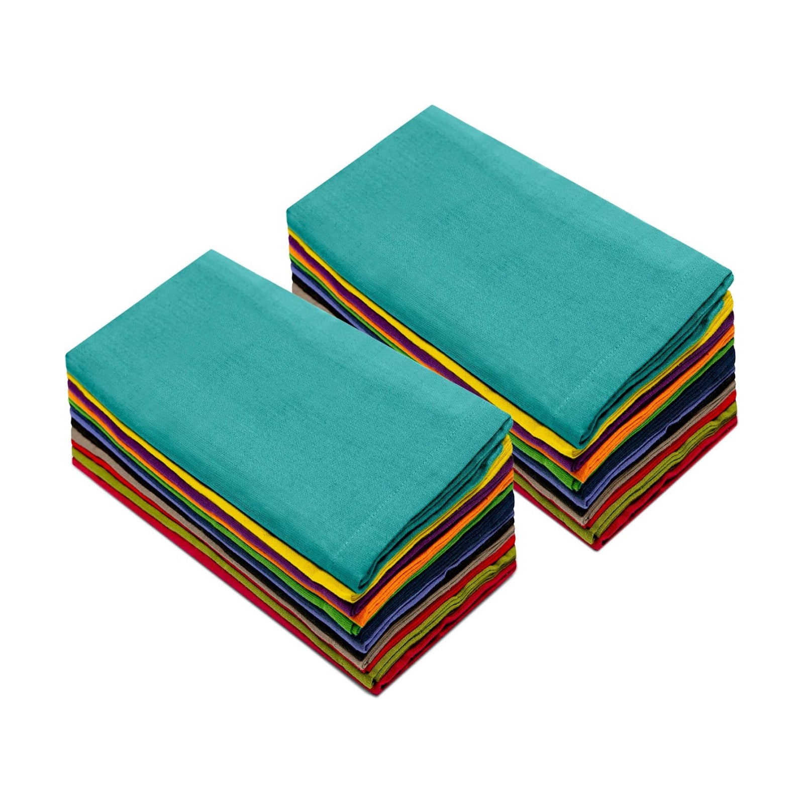 COTTON CRAFT Multicolor Cloth Napkins - 24 Pack 100% Cotton Dinner Napkins | 17x17 inches Soft Washable Absorbent