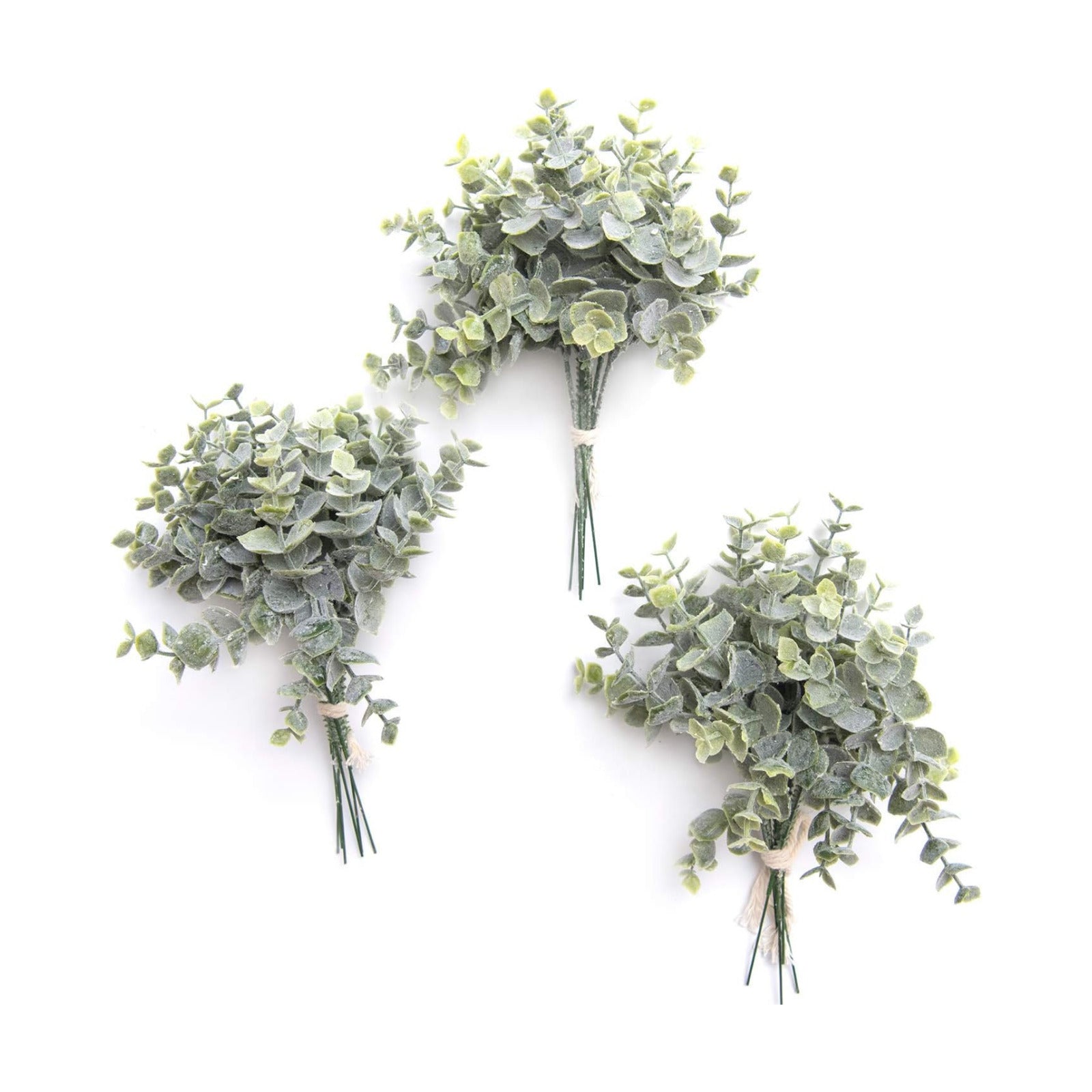 Artificial Plants Eucalyptus Leaves Branches / Grn- Dusty / Set of 18