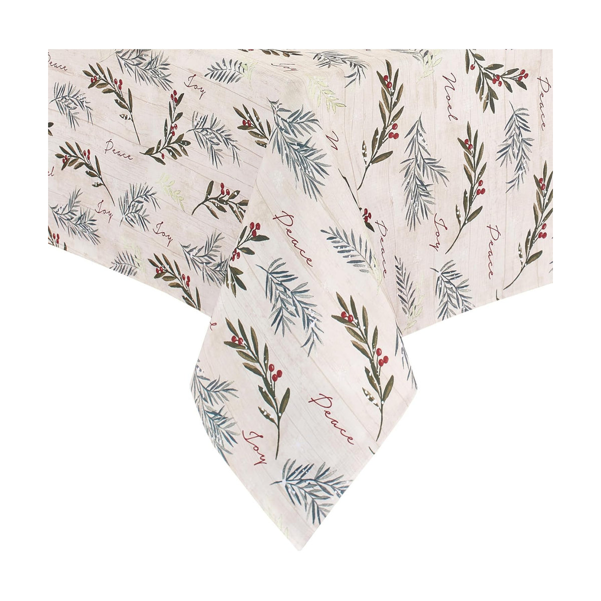 Threadmade Holiday Tree Trimmings Tablecloth, Multicolor - 60" W x 120" L