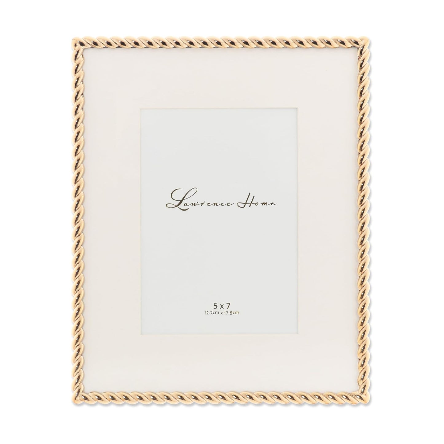 Lawrence Frames Metal Frame, Rope Design, Gold, 8x10 (5x7 mat)