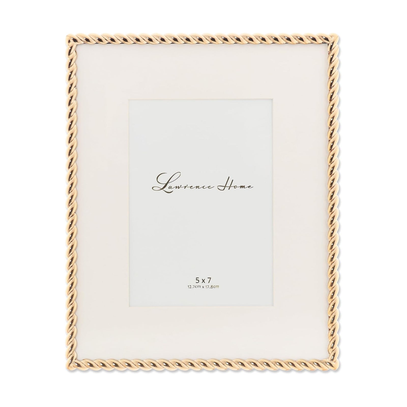 Lawrence Frames Metal Frame, Rope Design, Gold, 8x10 (5x7 mat)