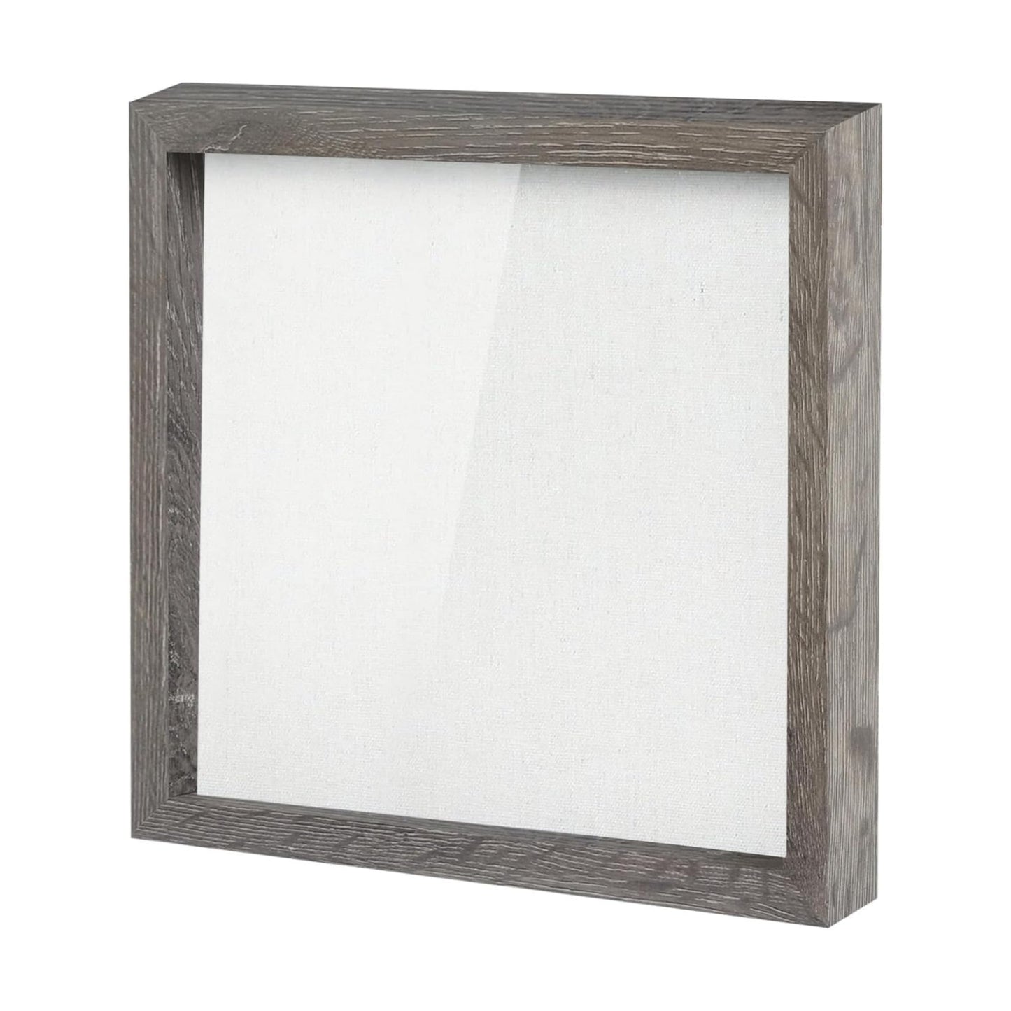 Muzilife 12x12 Shadow Box Wood Picture Frame, Tempered Glass, Texture Gray | FSC-Certified MDF | Soft Acid-free Linen