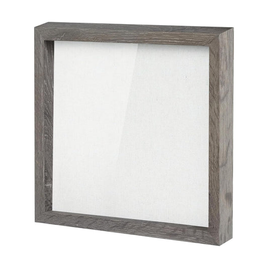 Muzilife 12x12 Shadow Box Wood Picture Frame, Tempered Glass, Texture Gray | FSC-Certified MDF | Soft Acid-free Linen