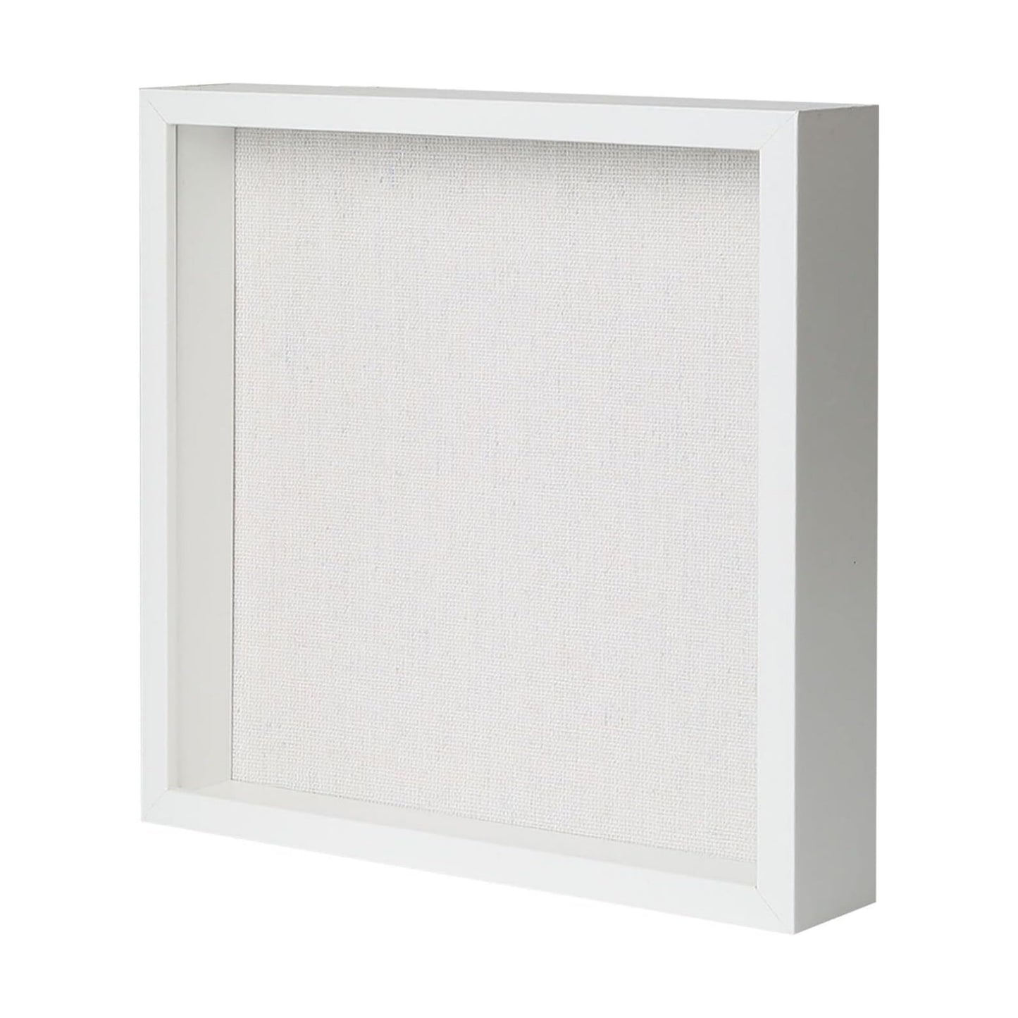 Muzilife 12x12 Shadow Box Wood Picture Frame, Tempered Glass, White | FSC-Certified MDF | Soft Acid-free Linen Board
