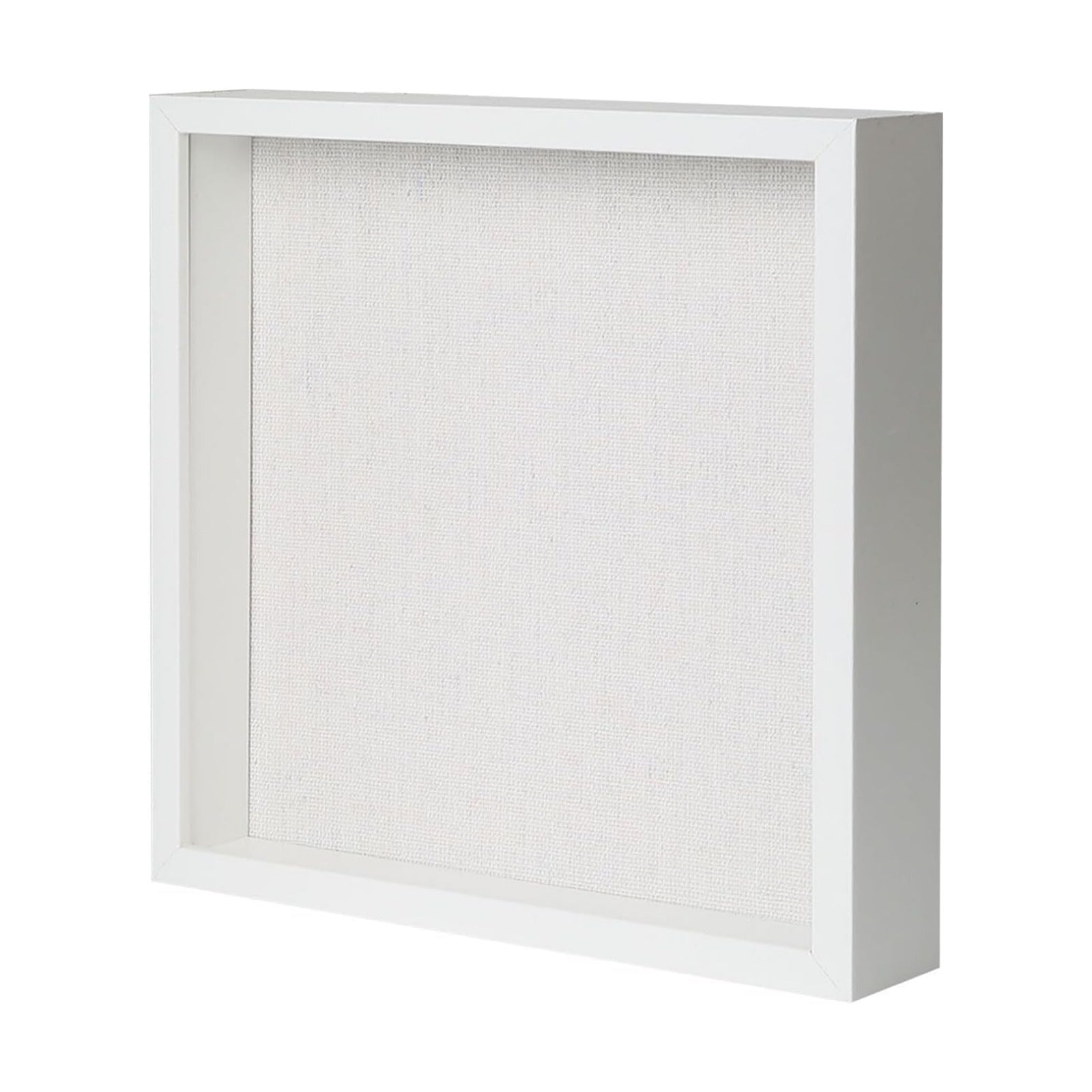 Muzilife 12x12 Shadow Box Wood Picture Frame, Tempered Glass, White | FSC-Certified MDF | Soft Acid-free Linen Board
