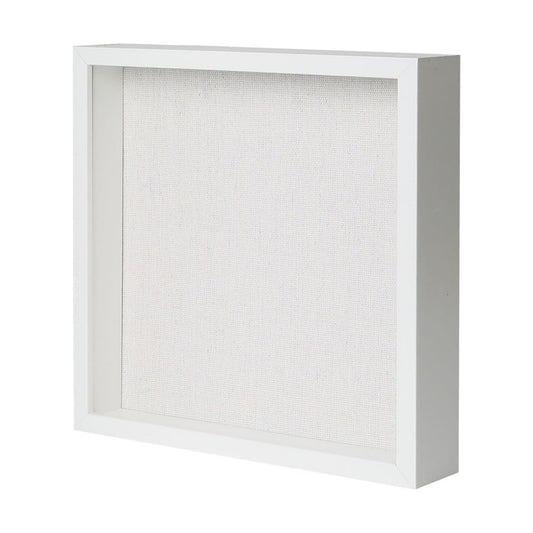 Muzilife 12x12 Shadow Box Wood Picture Frame, Tempered Glass, White | FSC-Certified MDF | Soft Acid-free Linen Board