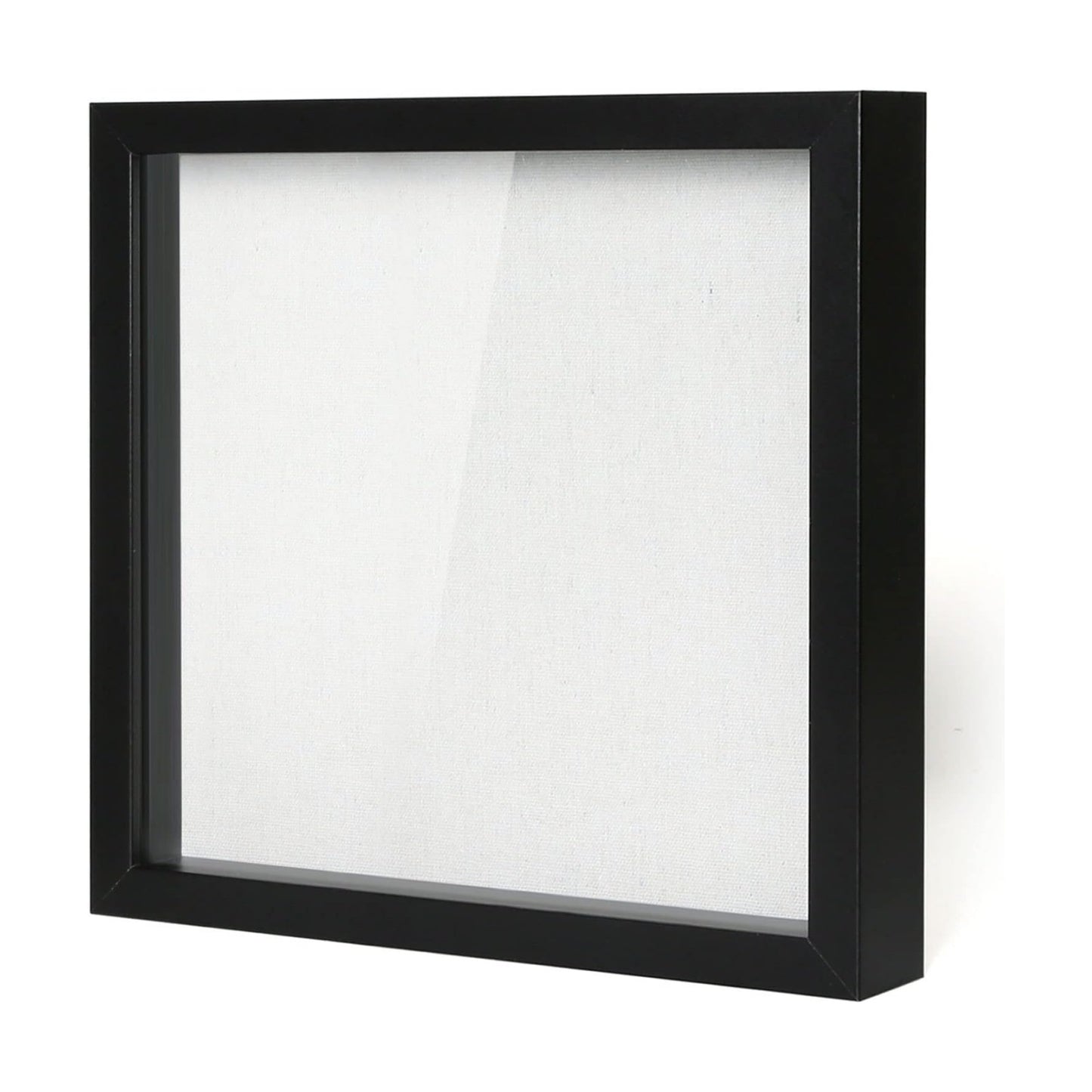Muzilife 12x12 Shadow Box Wood Picture Frame, Tempered Glass, Black | FSC-Certified MDF | Soft Acid-free Linen Board