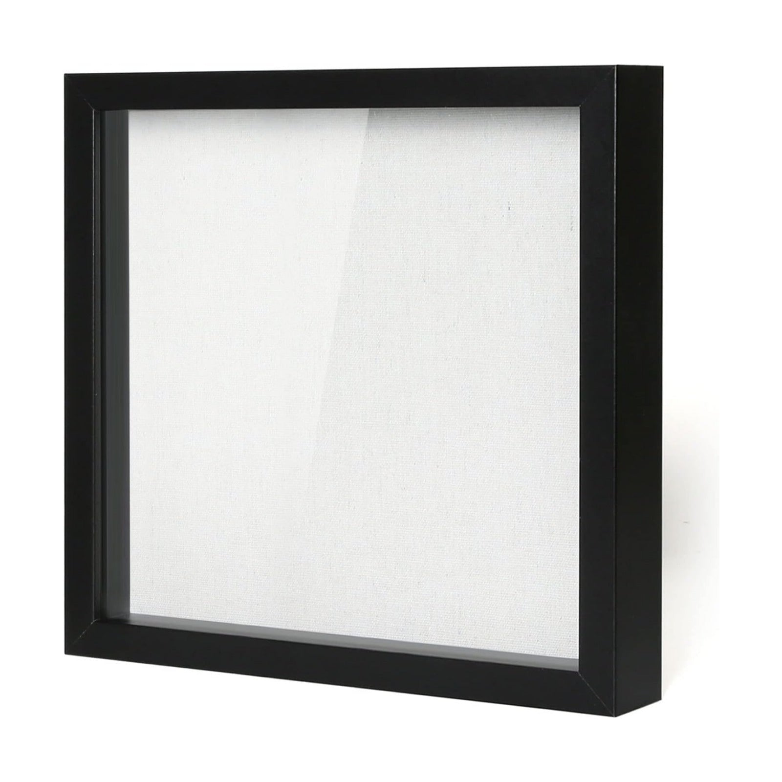 Muzilife 12x12 Shadow Box Wood Picture Frame, Tempered Glass, Black | FSC-Certified MDF | Soft Acid-free Linen Board