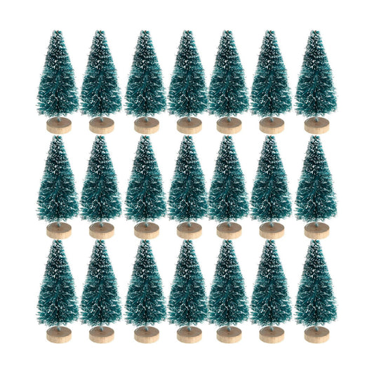 Sumind 48 Pcs Mini Christmas Trees, Artificial Sisal Mini Pine, Blue Green