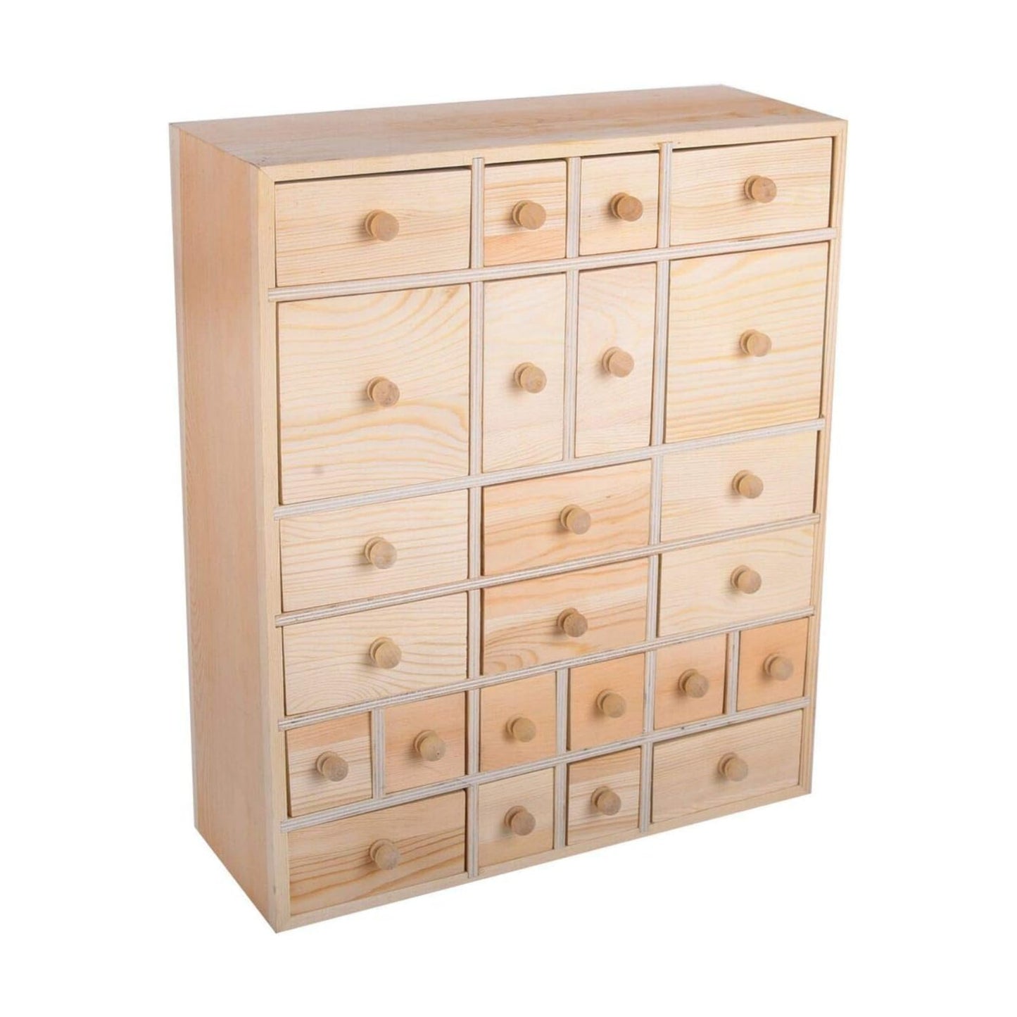Vencer Wooden Countdown to Christmas Advent Calendar Storage Organizer with 24 Drawers,Jewelry Box,Desktop