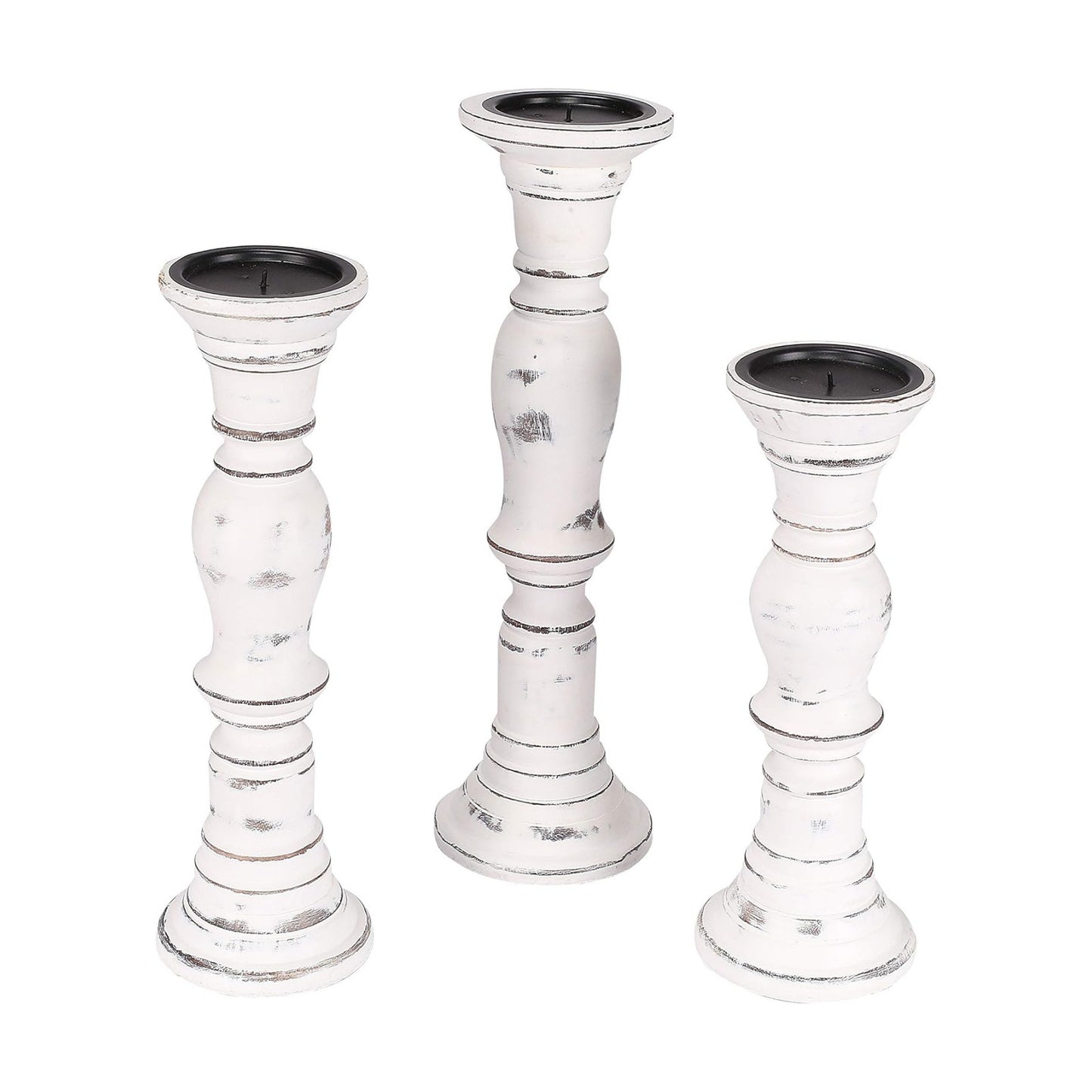 Candle Stands Wooden for Pillar Candles,Rounded Turned Colums, Sustainable Woods, Country Style, Idle for Reiki