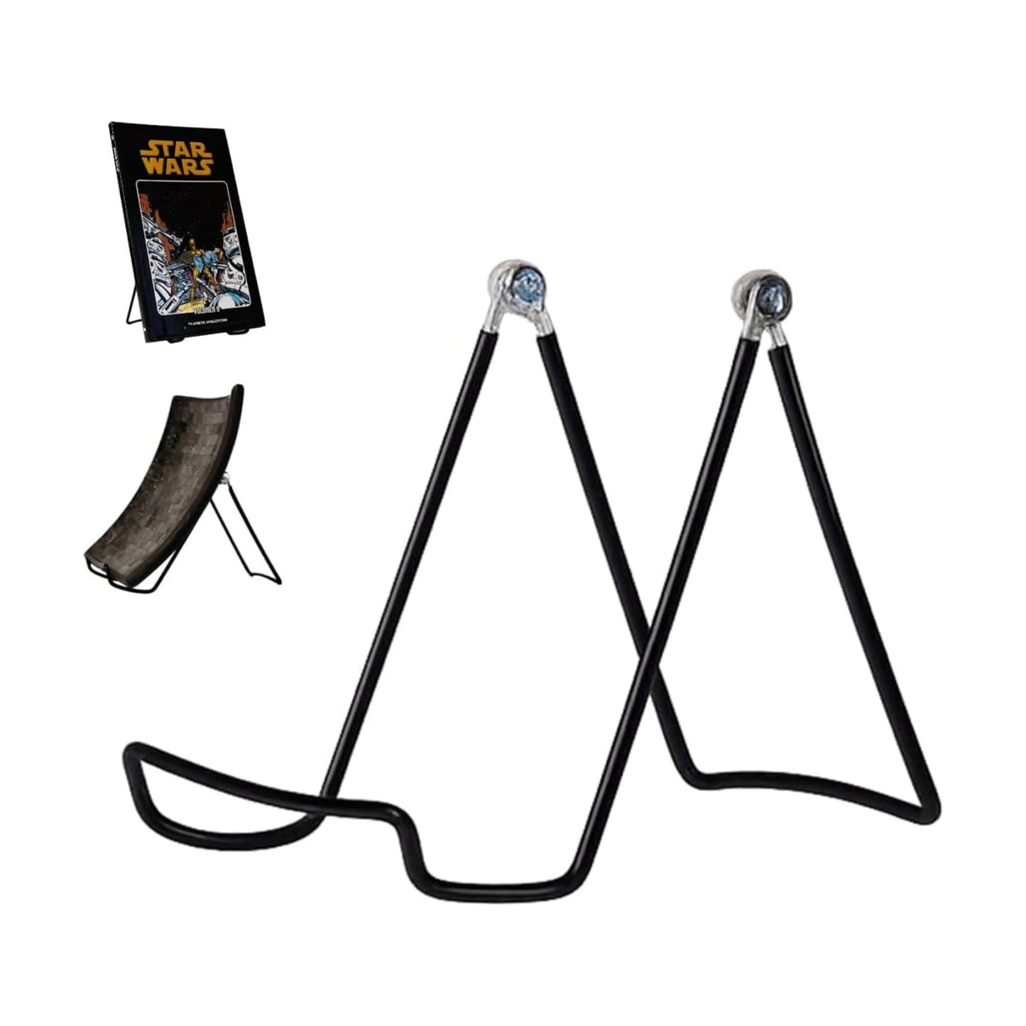 KINGDOM SOLUTIONS - 4.75" Black Metal Display Stand Made in USA - 12 Pack | Holds Plates, Pictures, Photos, Books