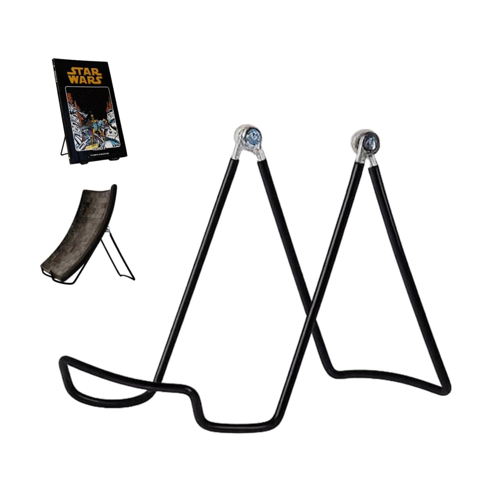 KINGDOM SOLUTIONS - 4.75" Black Metal Display Stand Made in USA - 12 Pack | Holds Plates, Pictures, Photos, Books