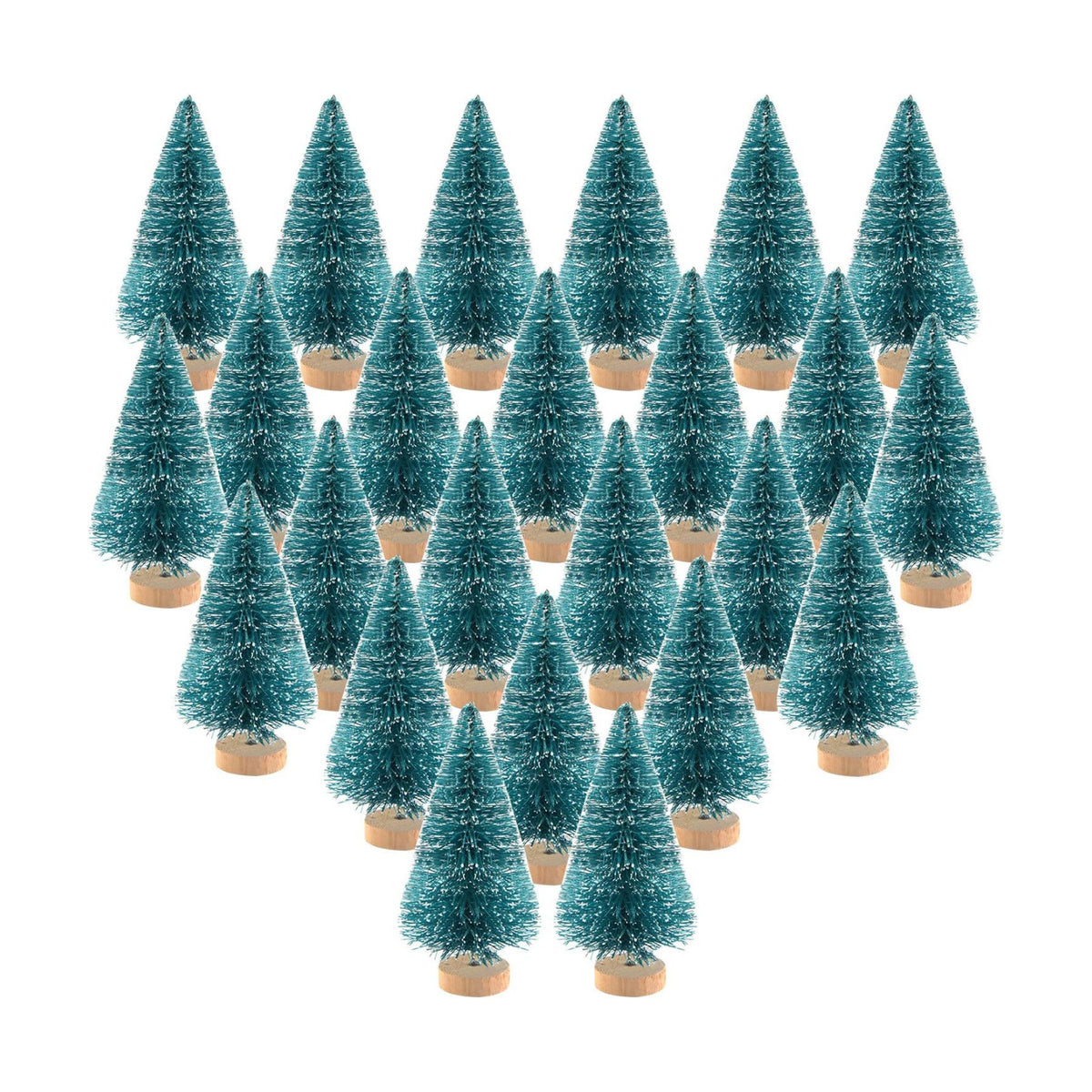 KUUQA 24Pcs Mini Sisal Bottle Brush Christmas Trees, Small Size