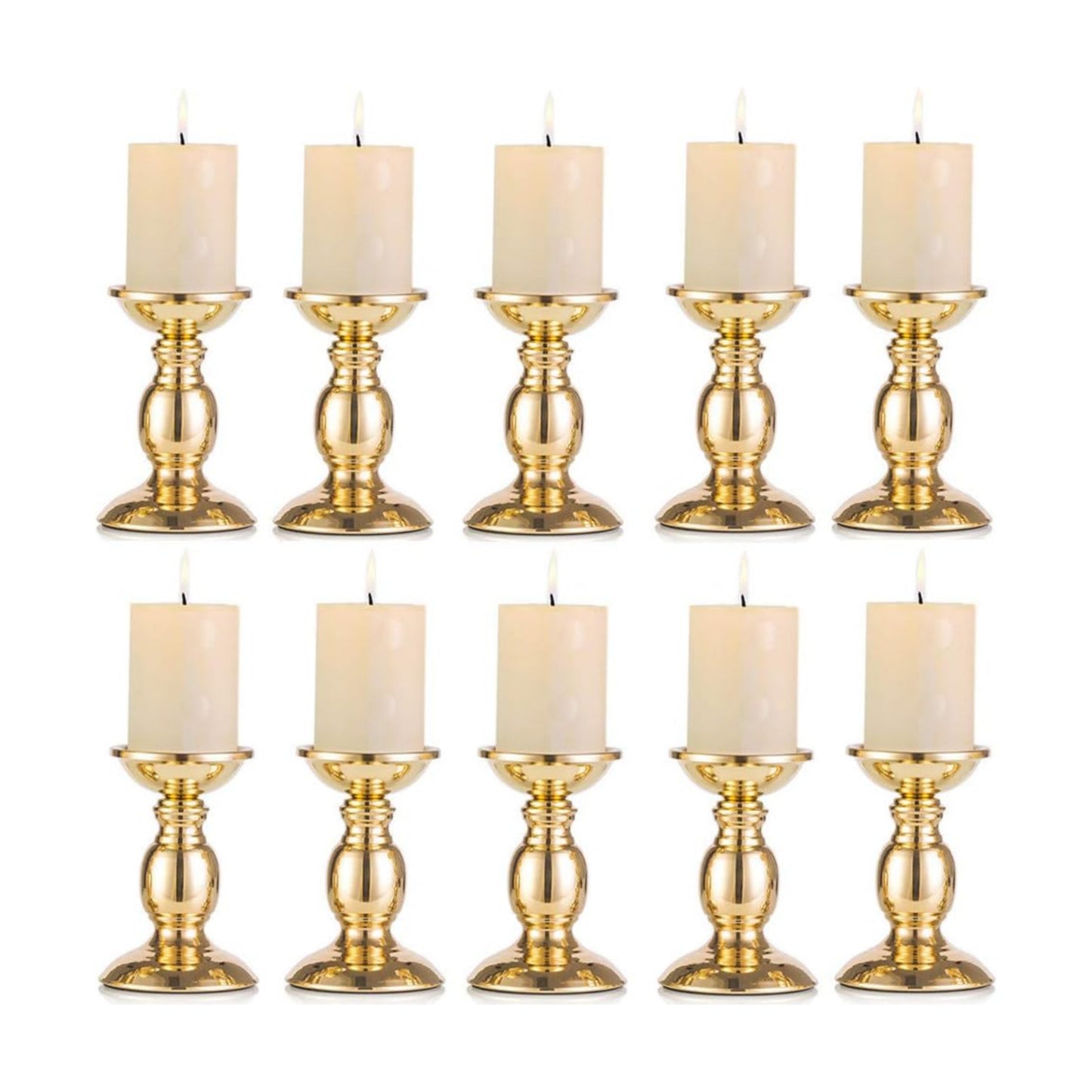 Nuptio Pillar Candle Holders, Wedding Centerpieces Metal Candle Holder Candles Stand Decoration Ideal for Weddings