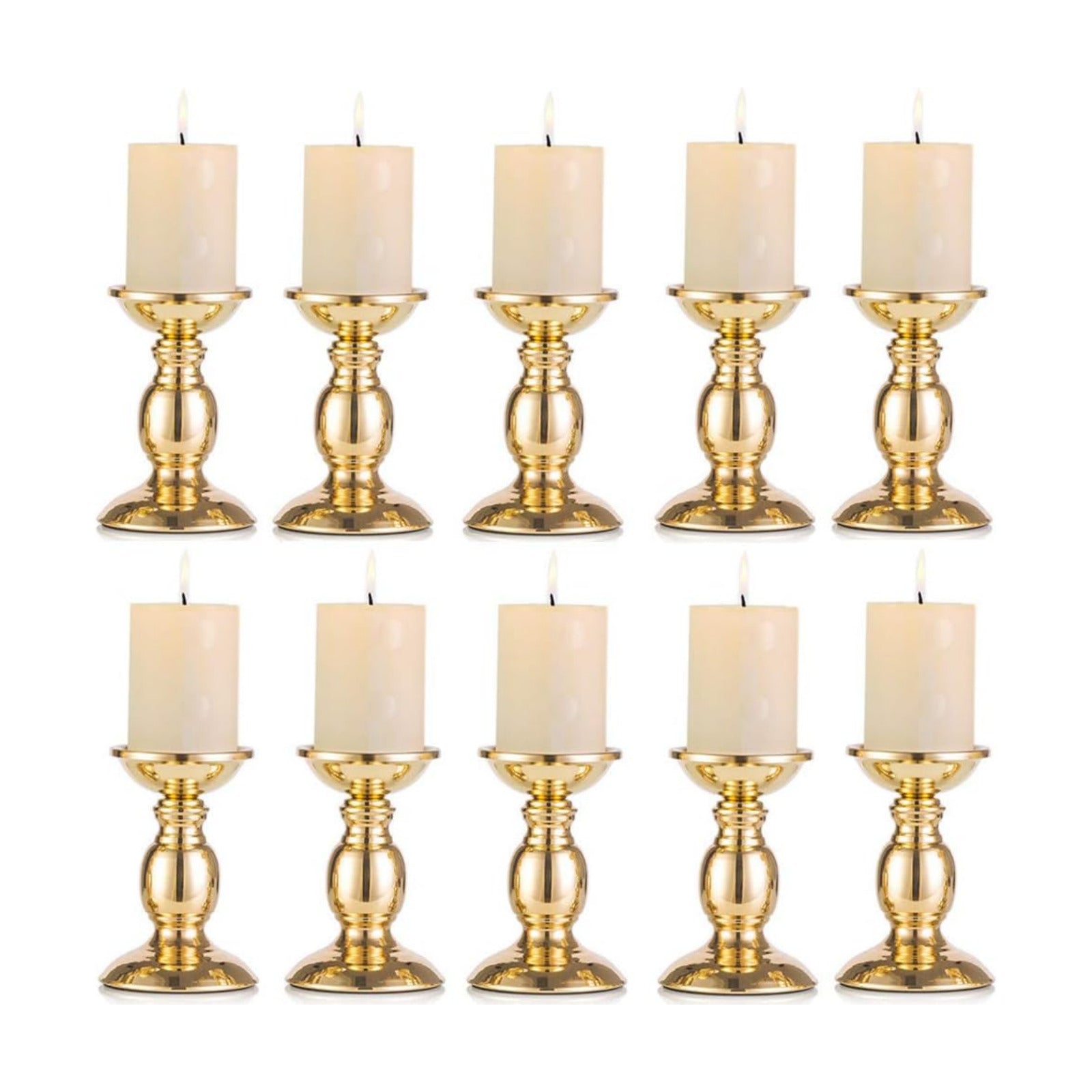 Nuptio Pillar Candle Holders, Wedding Centerpieces Metal Candle Holder Candles Stand Decoration Ideal for Weddings