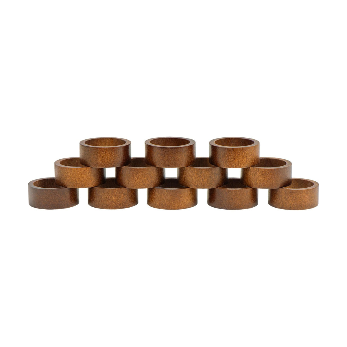Wooden Napkin Rings Set of 12, Rustic Hemlock Wood