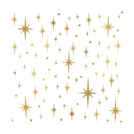 Star Wall Stickers Girls Room Wall Decals Sparkle Wall / Retro Starburst -vintage Gold / Set of 116