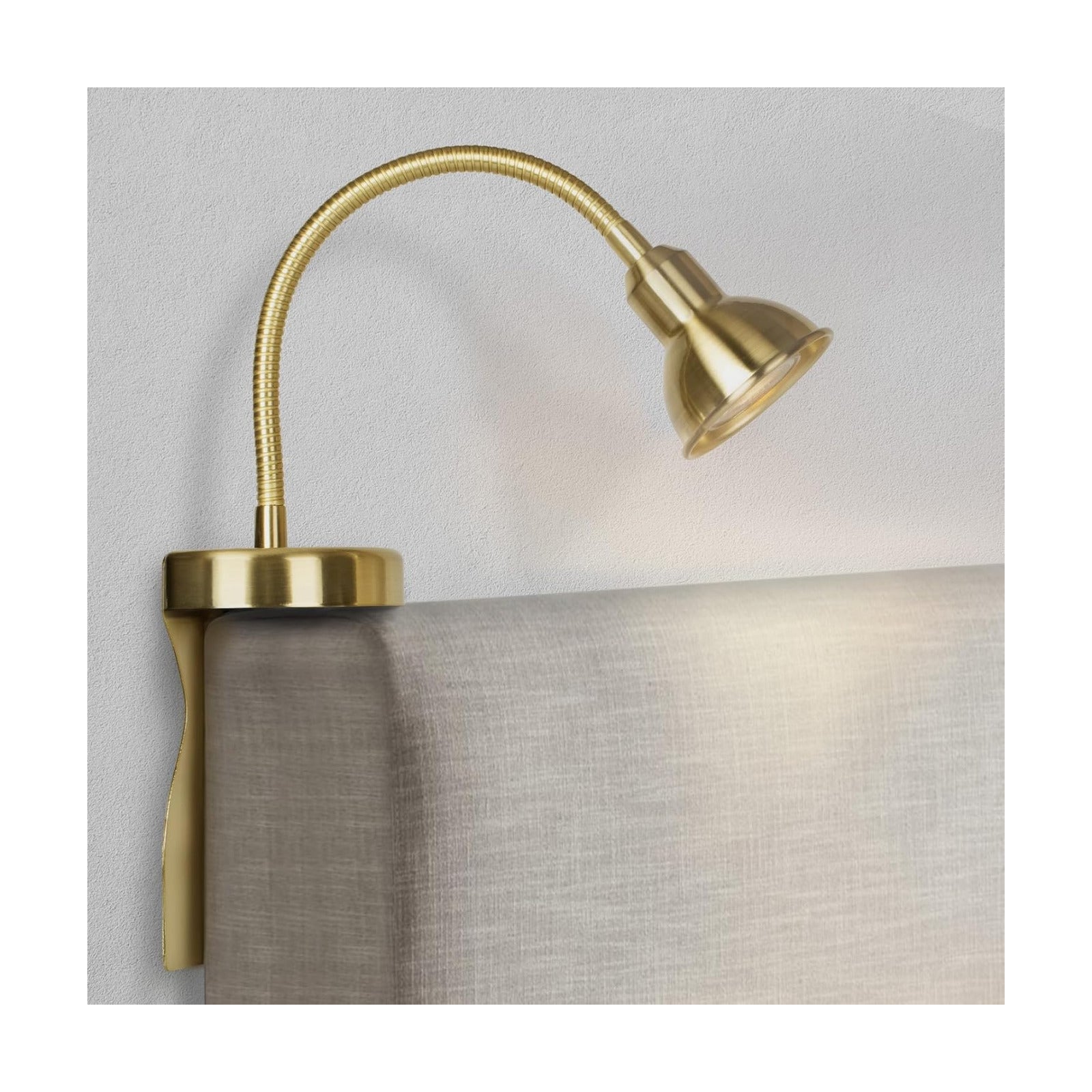 Patented Innovative Design Headboard Reading Light. No Drilling Golden Book Light for Bedtime Reading. Dimmable LED