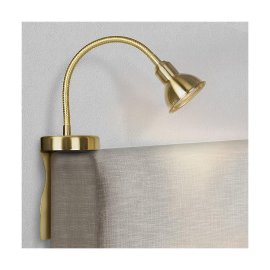 Patented Innovative Design Headboard Reading Light. No Drilling Golden Book Light for Bedtime Reading. Dimmable LED