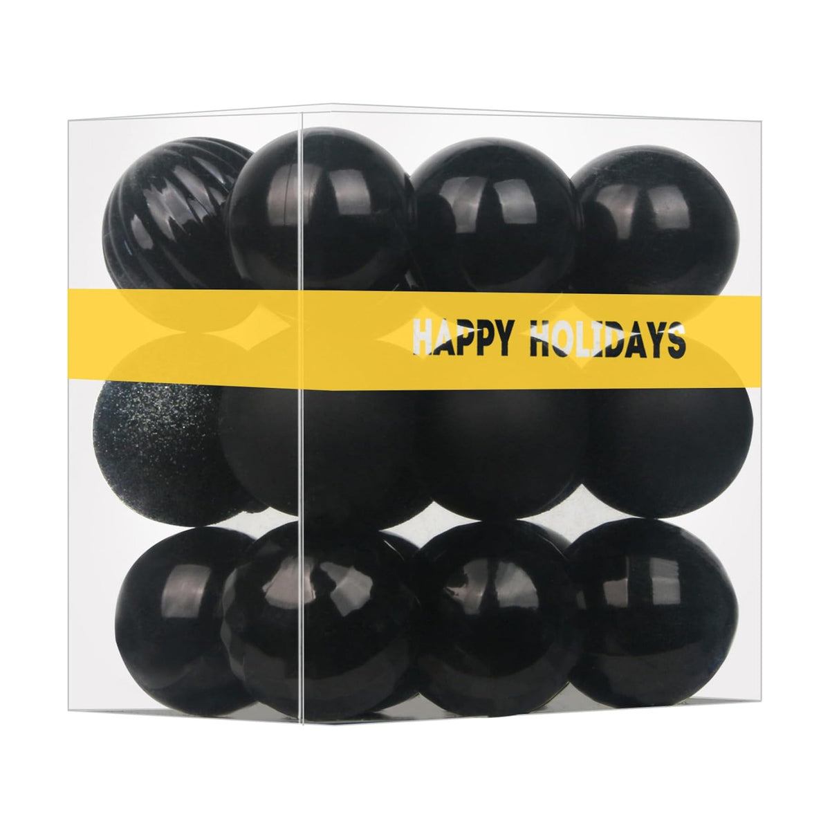 Black 3.2" Large Christmas Balls - Christmas Tree Decoration Ornaments Shatterproof Hanging Balls for Birthday Halloween Holiday Wedding Decorations Set of 18pcs