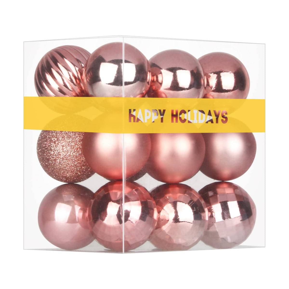 Rose Gold 3.2" Large Christmas Balls - Christmas Tree Decoration Ornaments Shatterproof Hanging Balls for Birthday Halloween Holiday Wedding Decorations Set of 18pcs