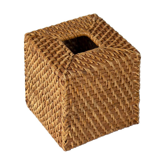 Woven Rattan Square Tissue Box Holder
