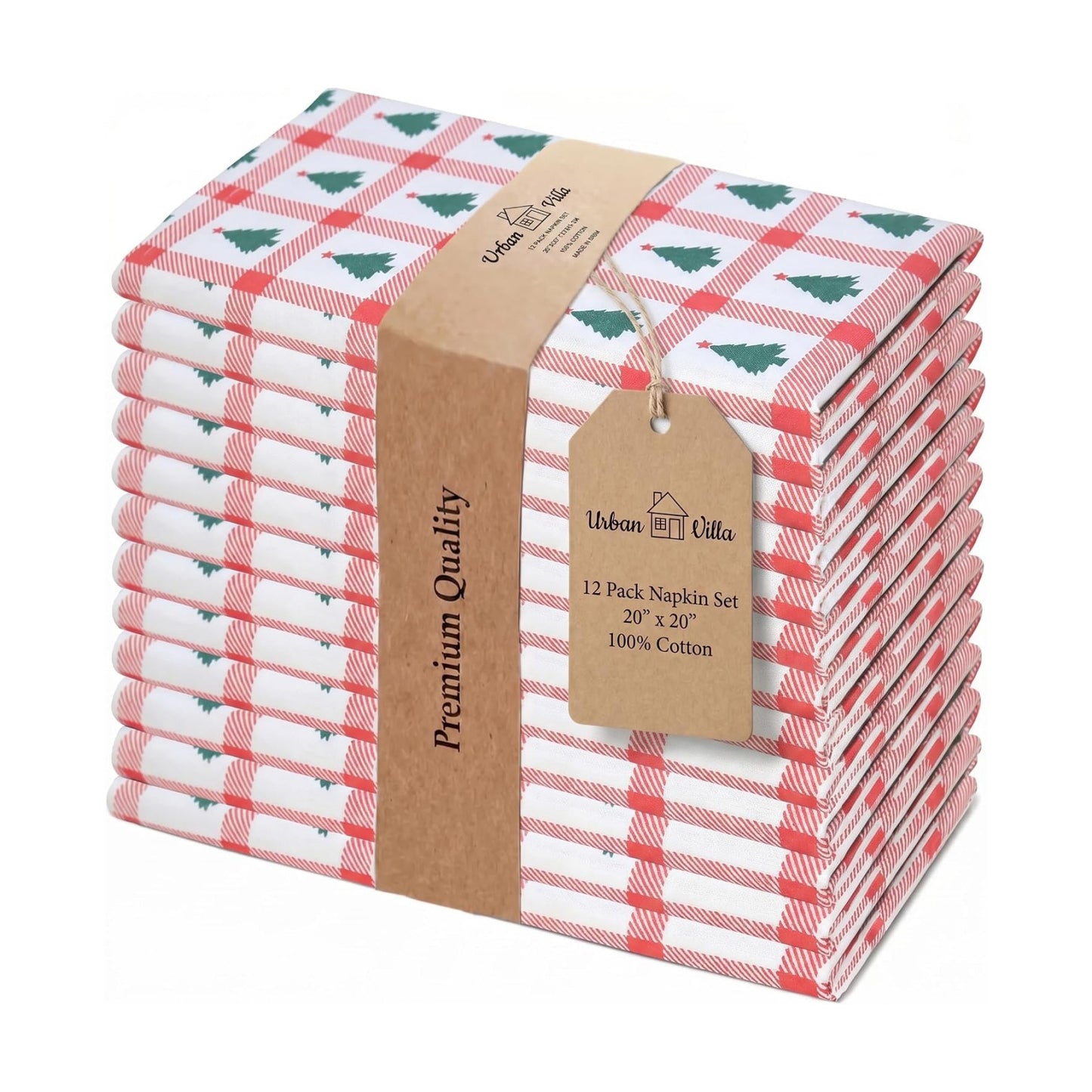 Urban Villa Cloth Napkins Cotton 20x20 (Set of 12) Tree Print