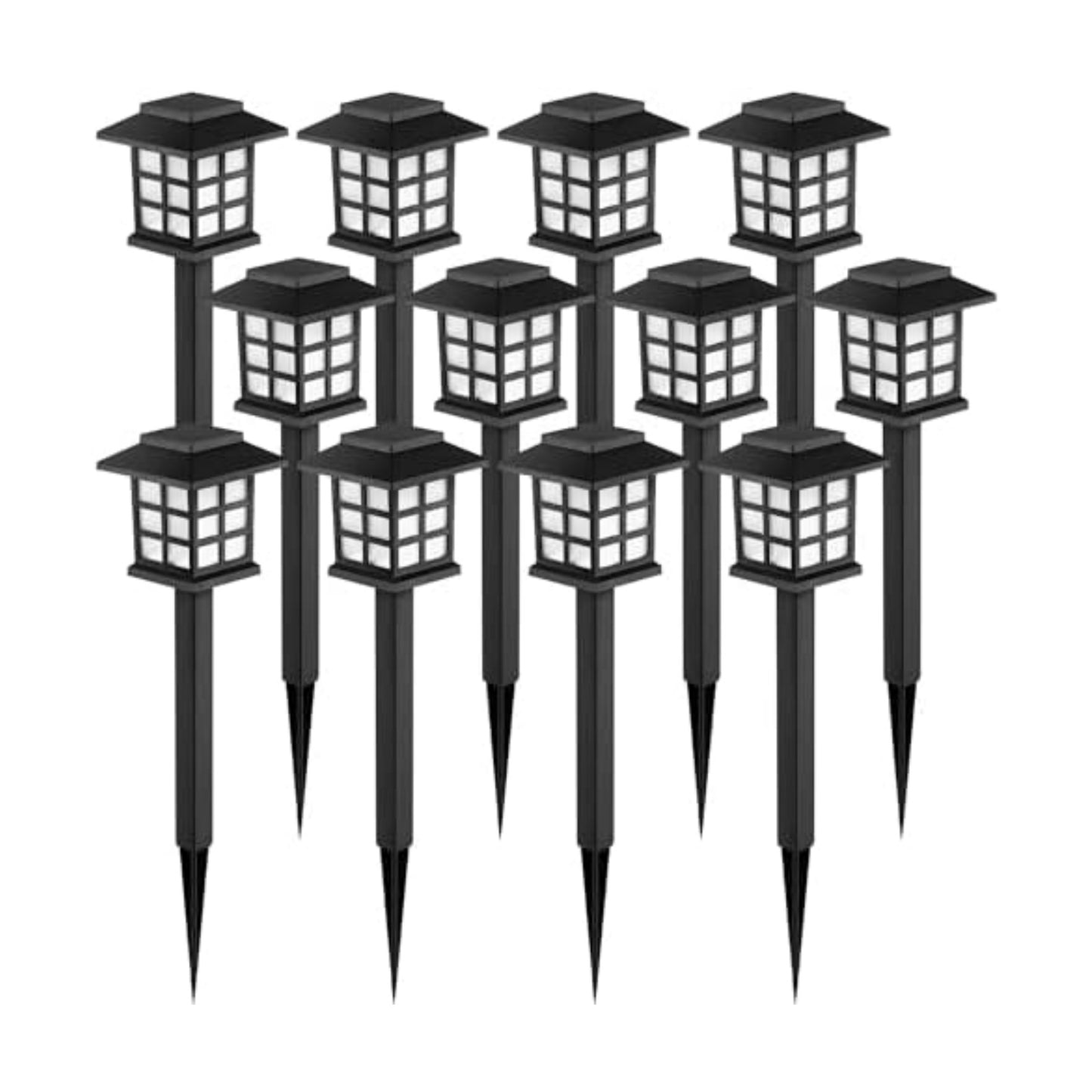 GIGALUMI Solar Lights Outdoor Waterproof 12 Pack, LED Garden Decor