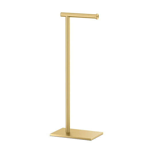 Gatco 1431B Freestanding Toilet Paper Holder Stand, Modern Bathroom Toilet Tissue Holder with Weighted Rectangle Base