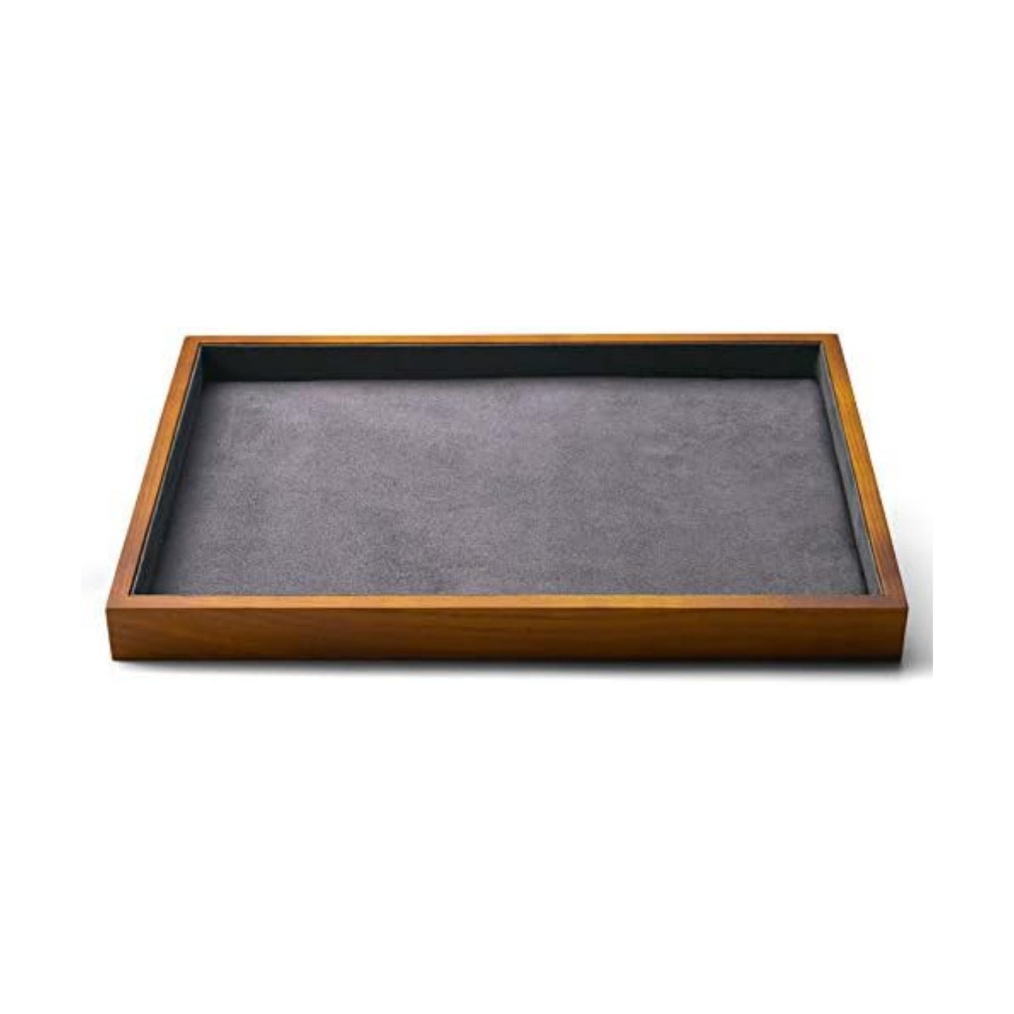 Wood Flat Jewelry Tray Stackable Jewelry Drawer Organizer Showcase Jewelry Holder / Grey Flat Tray