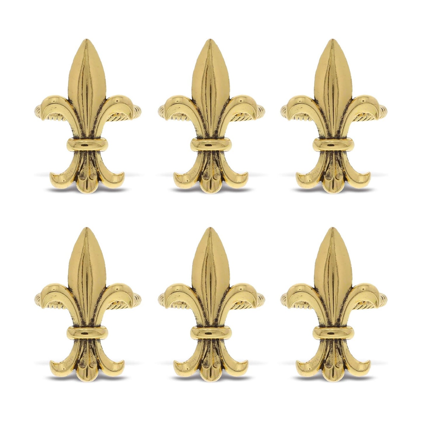 Gold Napkin Rings Set of 6 - Elegant Metal Gold Napkin Holder Ring Bands, Fancy Table Centerpiece Napkin Rings for