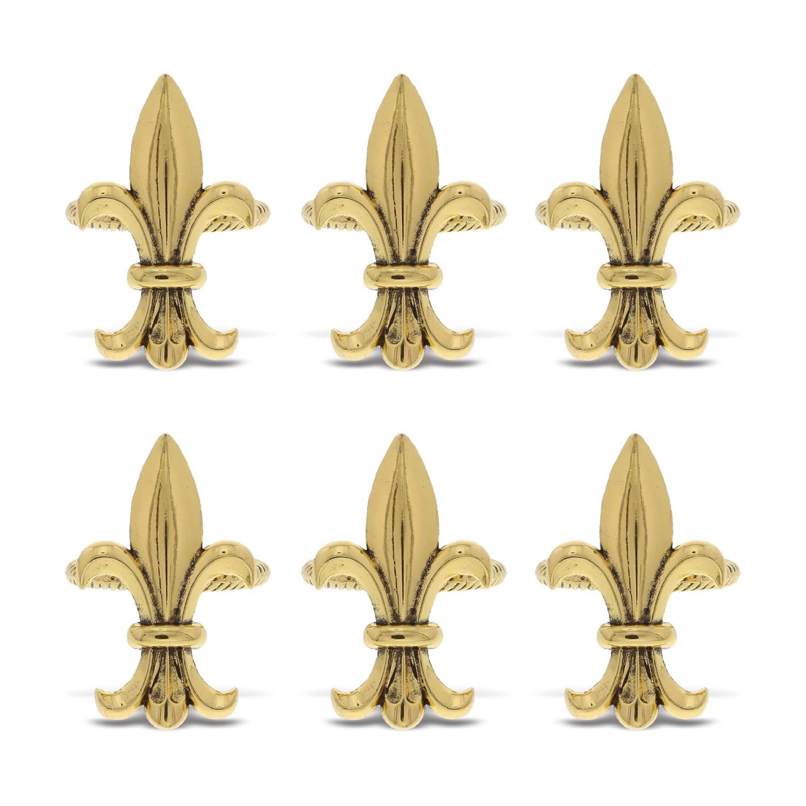 Gold Napkin Rings Set of 6 - Elegant Metal Gold Napkin Holder Ring Bands, Fancy Table Centerpiece Napkin Rings for