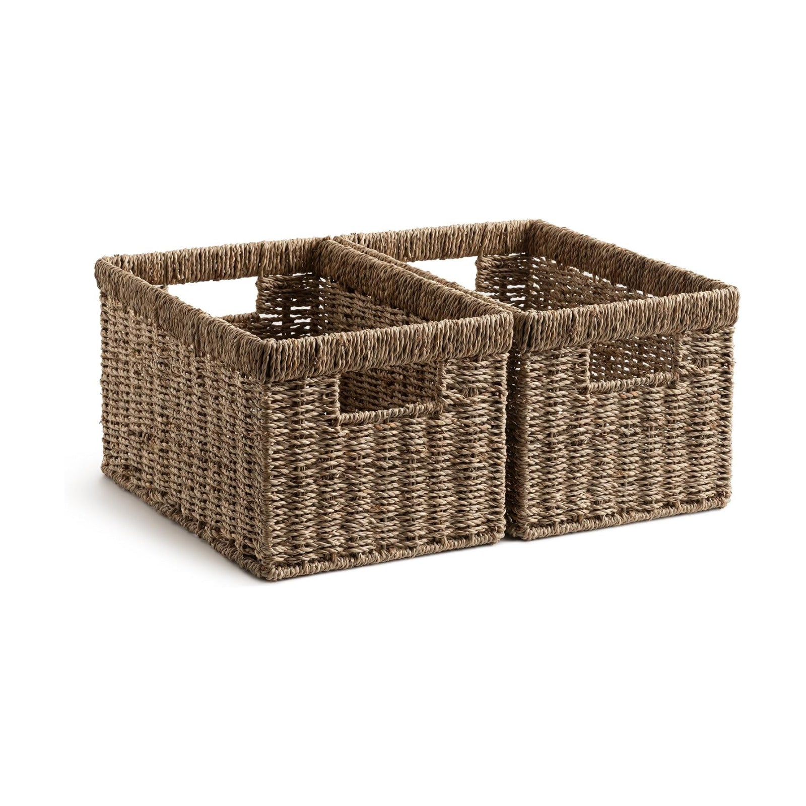 Medium Seagrass Storage Baskets / Natural / 2 x 13