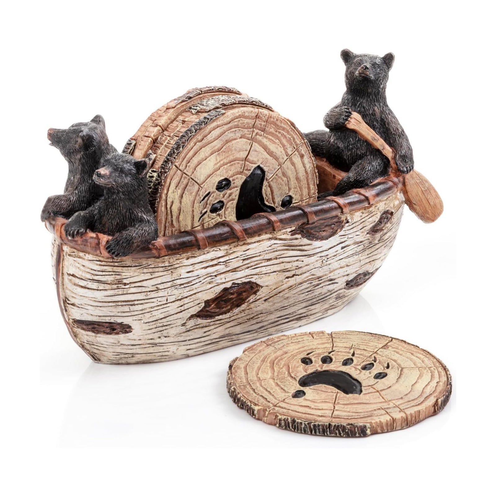 Adorable Bear Figurines / Bear Coaster / Black / Set of 6
