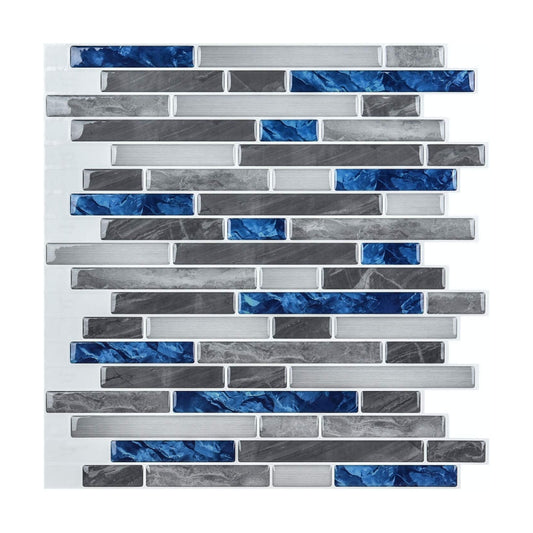 Peel & Stick Brick Kitchen Backsplash Self-Adhesive Wall Tile Stone Design / Blue