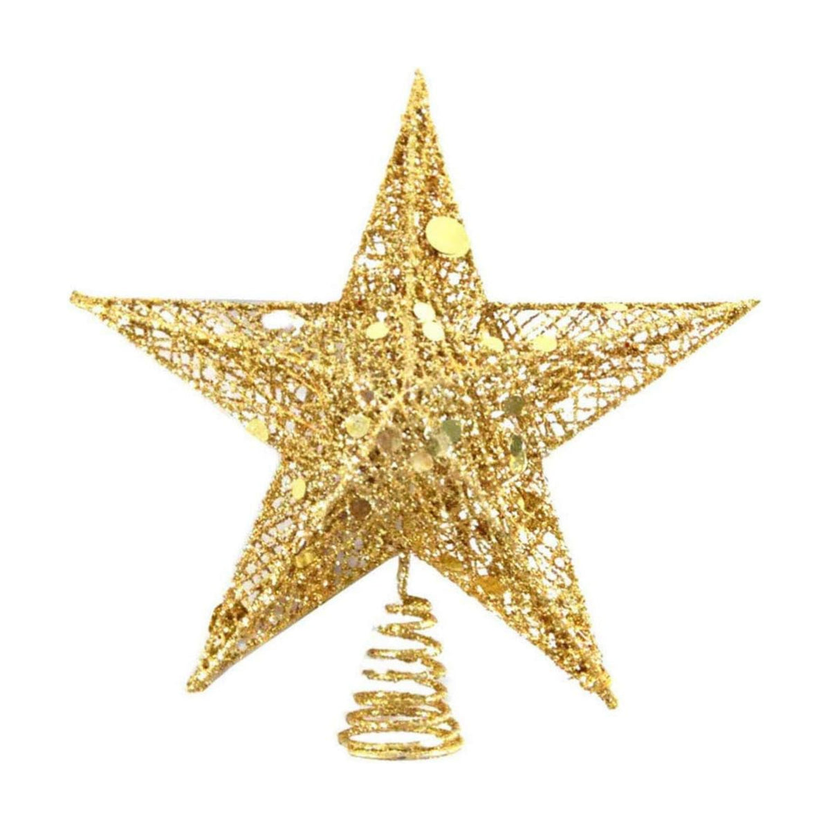 BinaryABC Iron Christmas Tree Star Topper,20cm Glittering Tree Topper