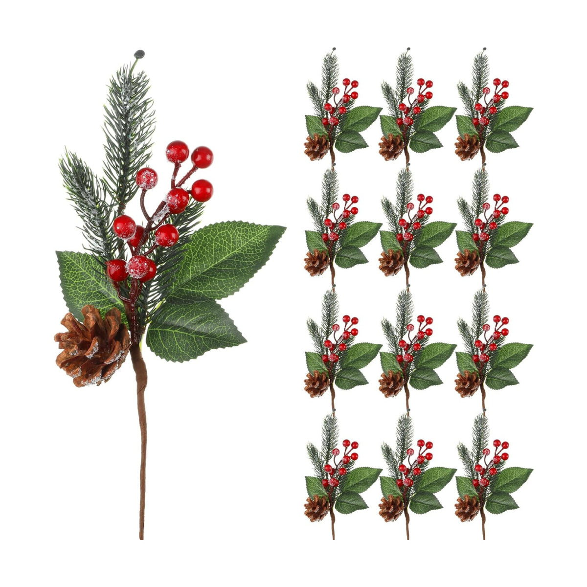 Boao 12 Pcs 11'' Large Christmas Pine Picks Tree Decoration