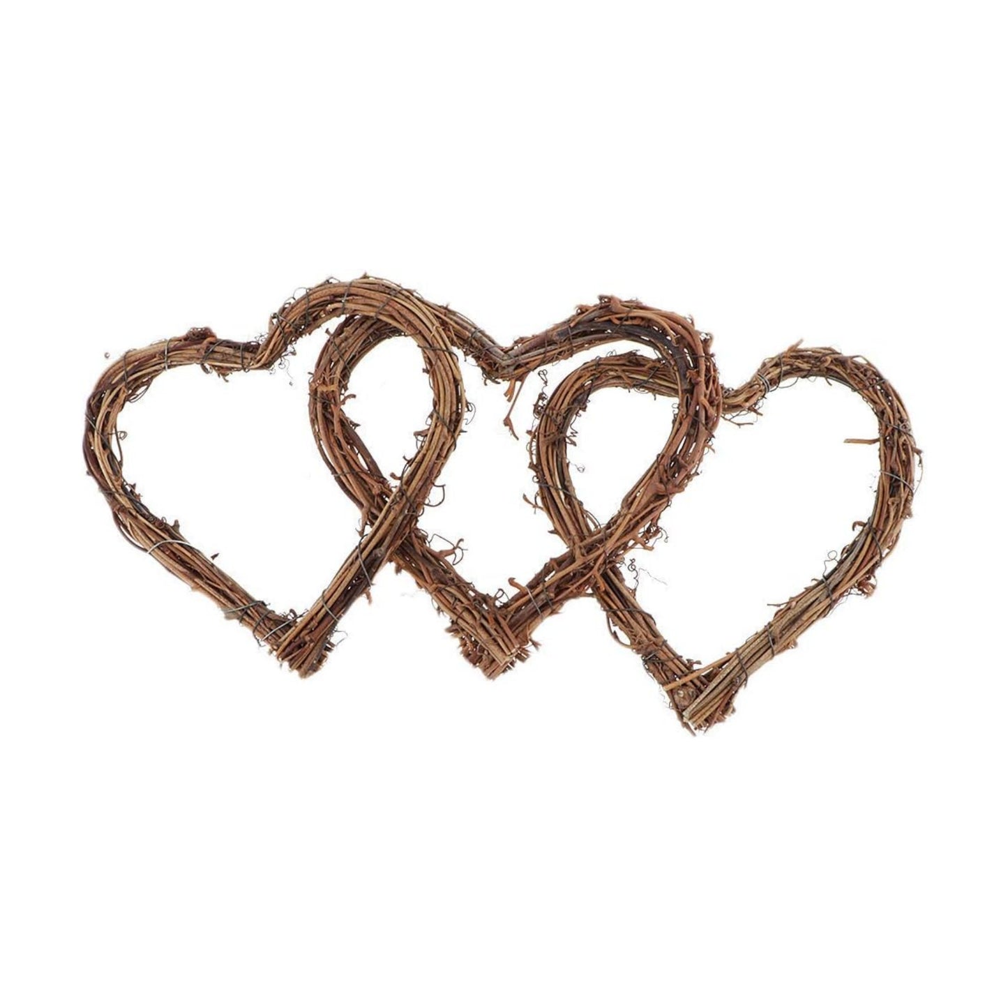 Heart Wreaths Rattan Love Heart Wreath Rustic Wicker Wall Decor for Valentine’s / Natural / Set of 3